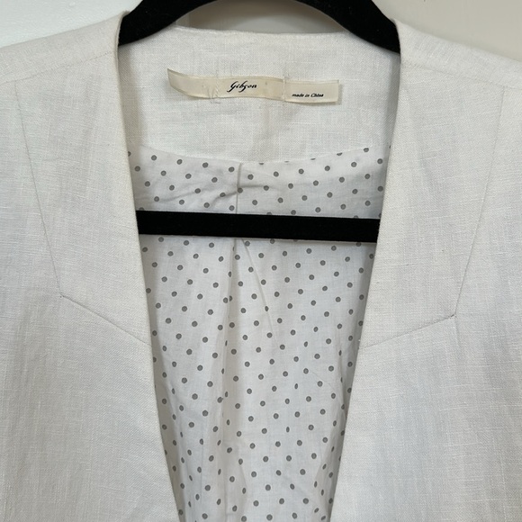 Gibson brand white linen blazer jacket size medium EUC denim - Picture 2 of 7
